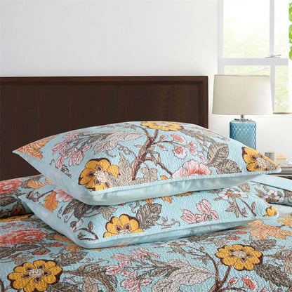 100% Cotton Golden Meadow Floral Coverlet Bedspread Set - Image 8