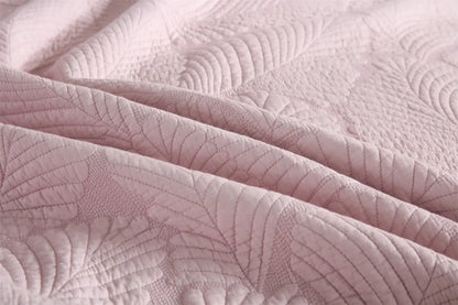 100% Cotton Embossed Blush Rose Coverlet Bedspread Set - Image 5