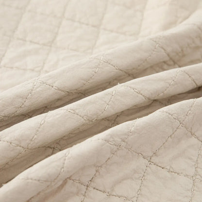 100% Cotton Embossed Cream Fringe Luxe Coverlet Bedspread Set - Image 4