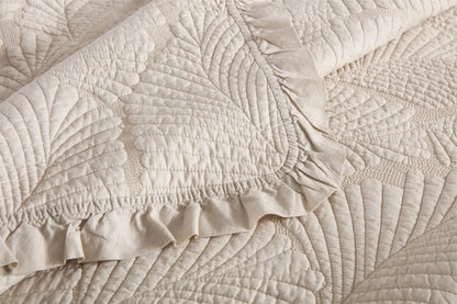 100% Cotton Embossed Ivory Haven Coverlet Bedspread Set - Image 6