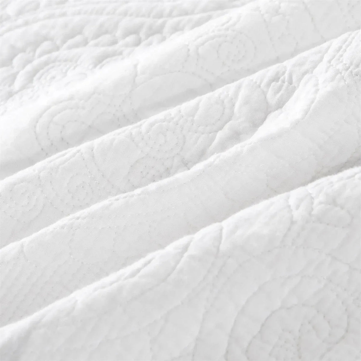 100% Cotton Embossed White Opal Coverlet Bedspread Set - Image 3