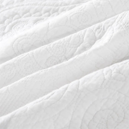 100% Cotton Embossed White Opal Coverlet Bedspread Set - Image 3