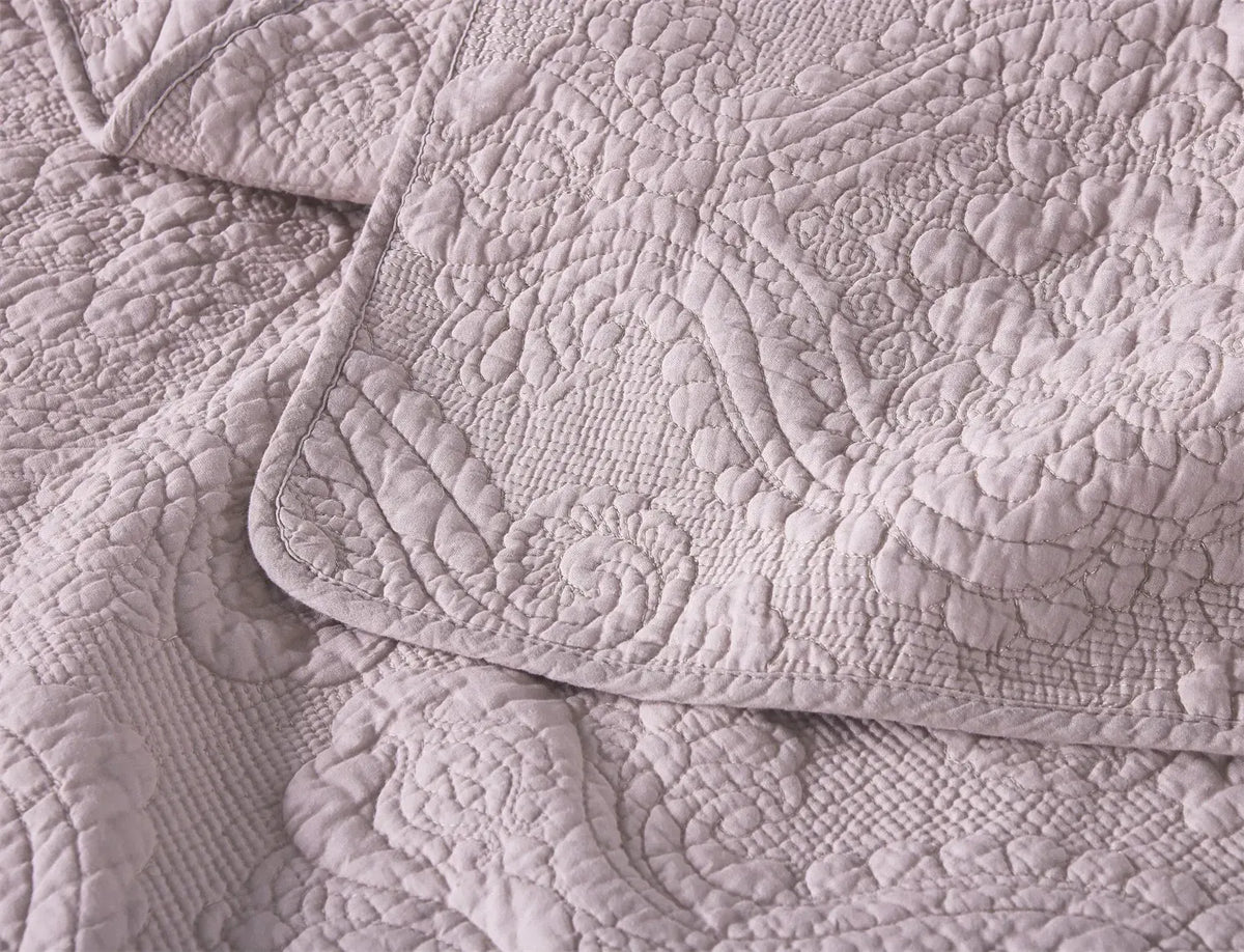 100% Cotton Embossed Lavender Bloom Haven Coverlet Bedspread Set - Image 4