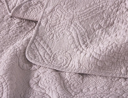 100% Cotton Embossed Lavender Bloom Haven Coverlet Bedspread Set - Image 4