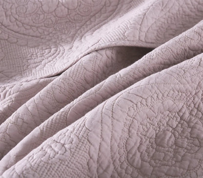 100% Cotton Embossed Lavender Bloom Haven Coverlet Bedspread Set - Image 6