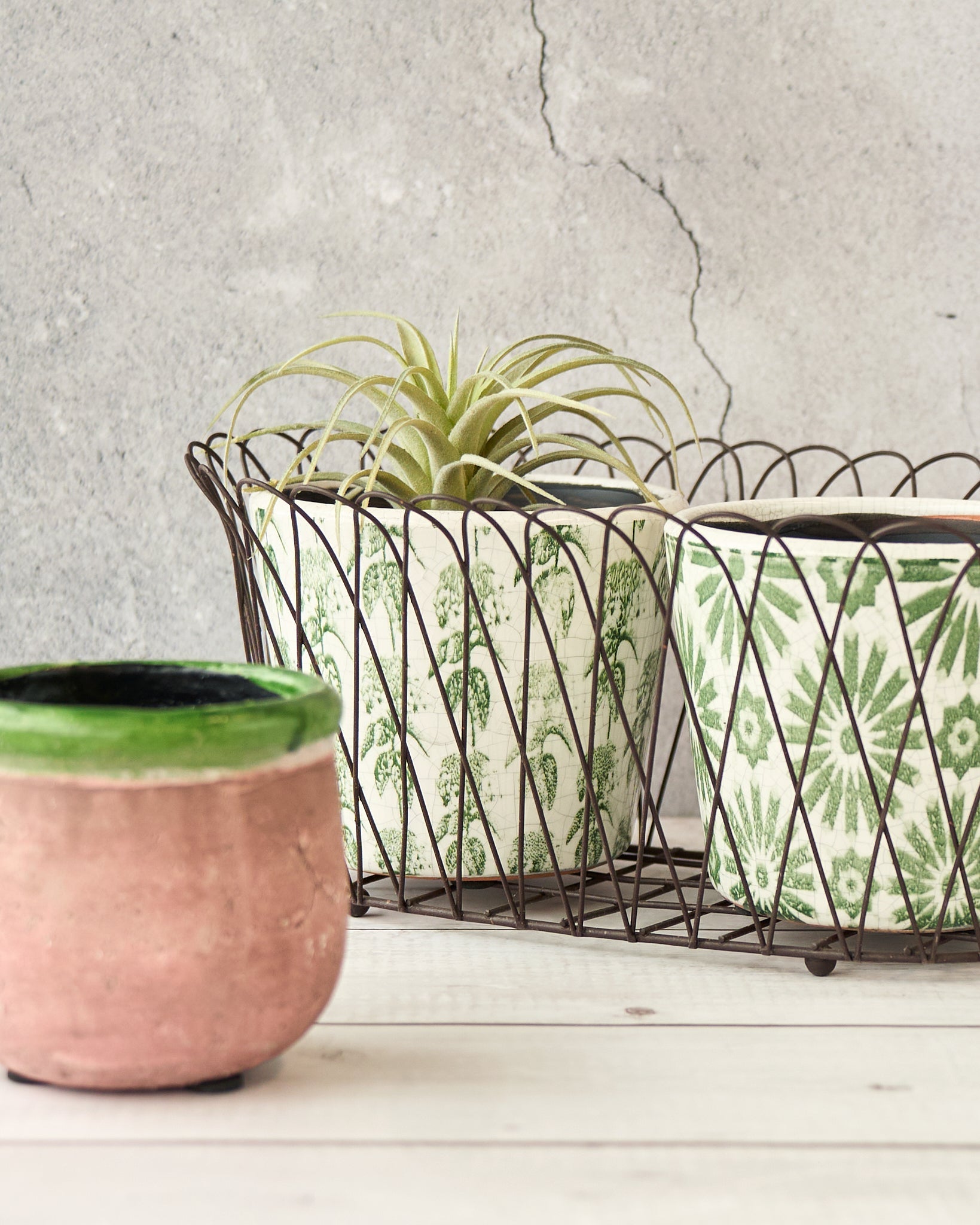 casa-verde-wire-planter-alfabia-double-rust - Image 2