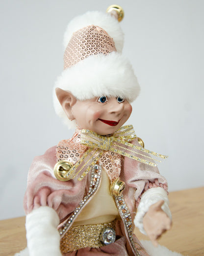 LUXURY CHRISTMAS ELF PINK GOLD 51CM - Image 2