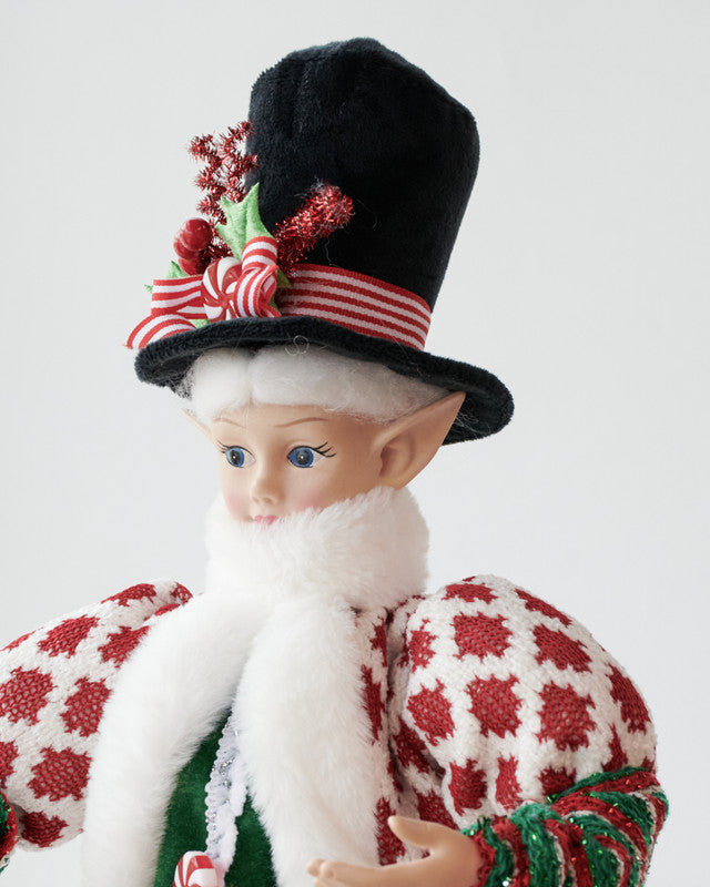 LUXURY CHRISTMAS CAROLLER ELF GREEN/RED 65CM - Image 2