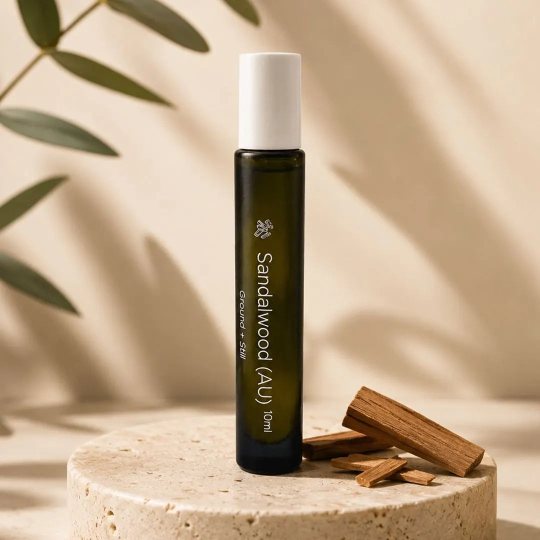 Sandalwood Essential Oil Roller — Warm Grounding Ritual for Sensory Calm, Rest & Emotional Reset