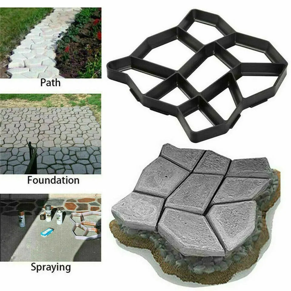 DIY Path Maker Concrete Mould Paver Patio Garden Brick Slab Pavement Cement Mold - Image 3