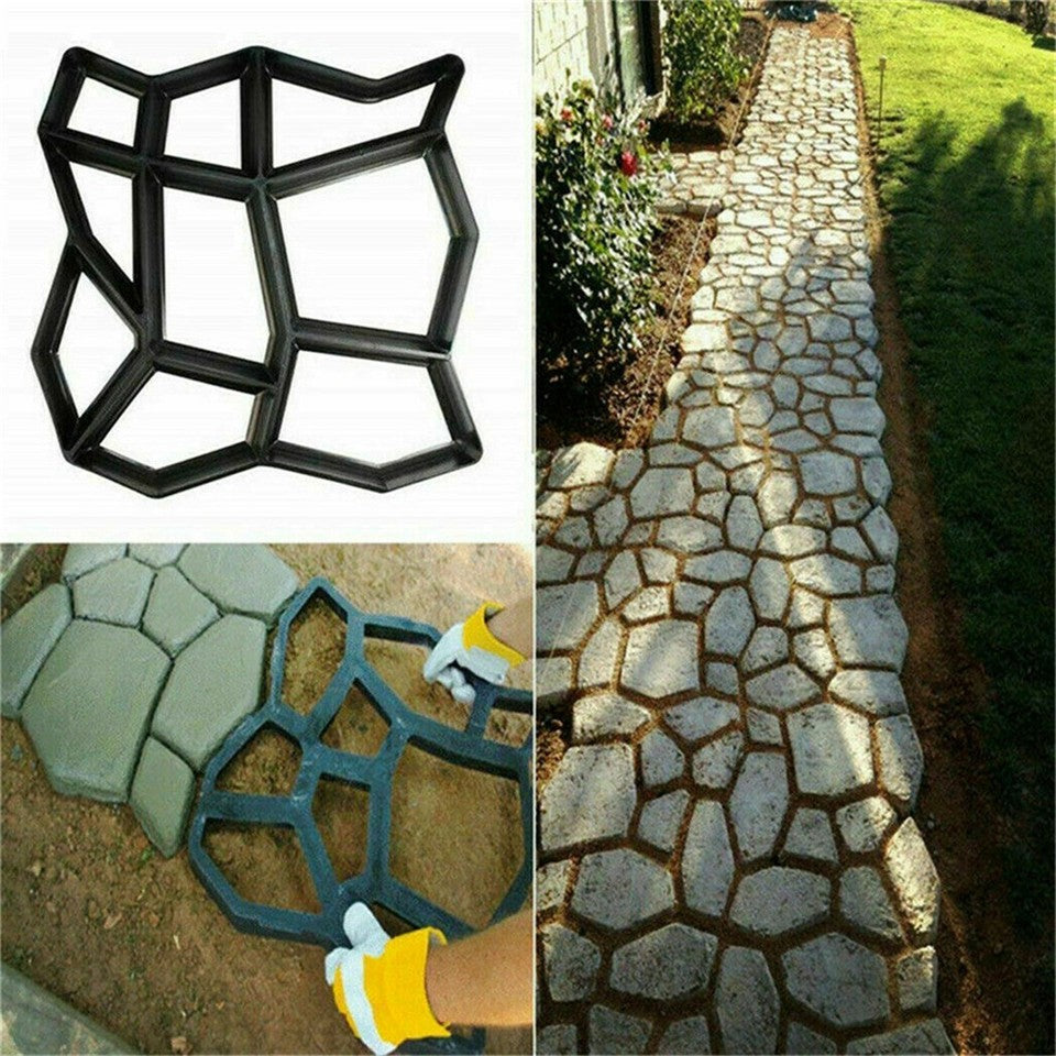 DIY Path Maker Concrete Mould Paver Patio Garden Brick Slab Pavement Cement Mold - Image 9