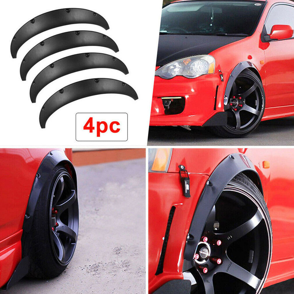 4 Pcs Universal Car Fender Flares Flexible Durable Body Wheel Extra Wide Arches - Image 3