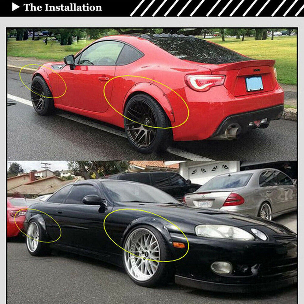 4 Pcs Universal Car Fender Flares Flexible Durable Body Wheel Extra Wide Arches - Image 4