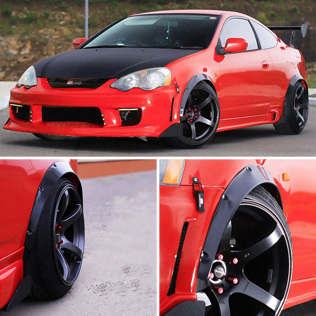 4 Pcs Universal Car Fender Flares Flexible Durable Body Wheel Extra Wide Arches - Image 6