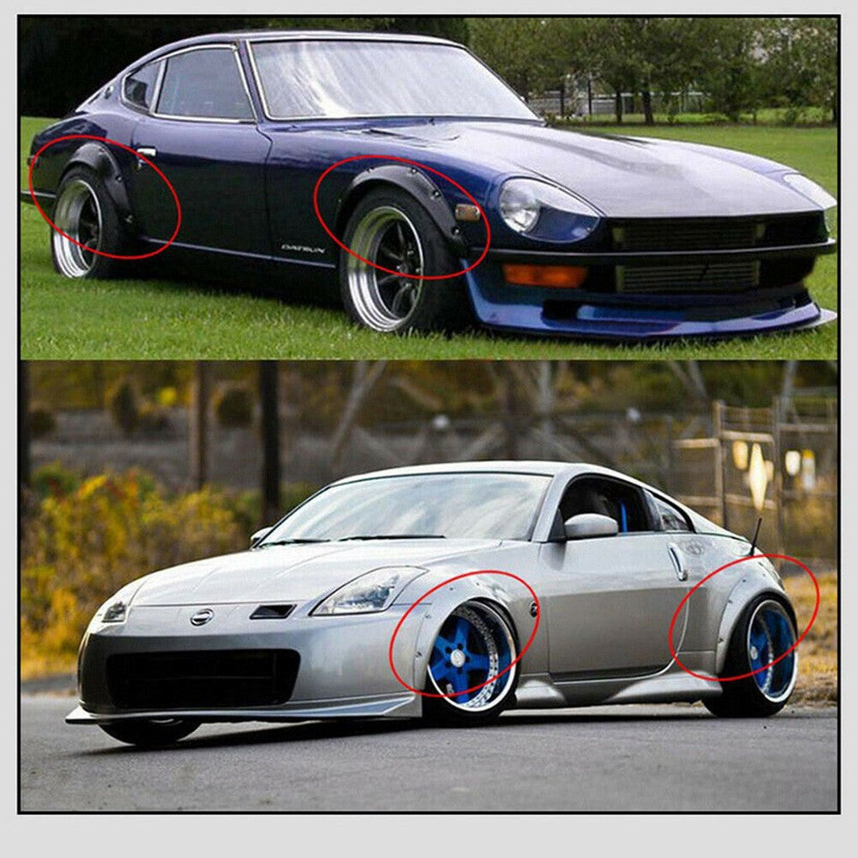 4 Pcs Universal Car Fender Flares Flexible Durable Body Wheel Extra Wide Arches - Image 9