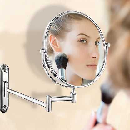 Bath Mirror 5X Magnification Wall Mounted Adjustable Makeup Mirror Arm Extend - Image 2