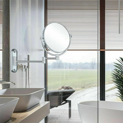 Extendable Wall-Mounted Makeup Mirror with 10× Magnification, Double-Sided - Image 2