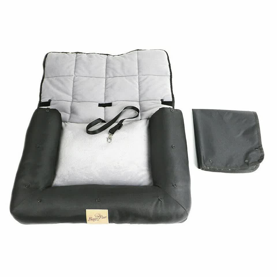 Medium Sized Waterproof Dog Car Seat Bed with Safety Belt