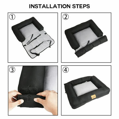 Medium Sized Waterproof Dog Car Seat Bed with Safety Belt - Image 9