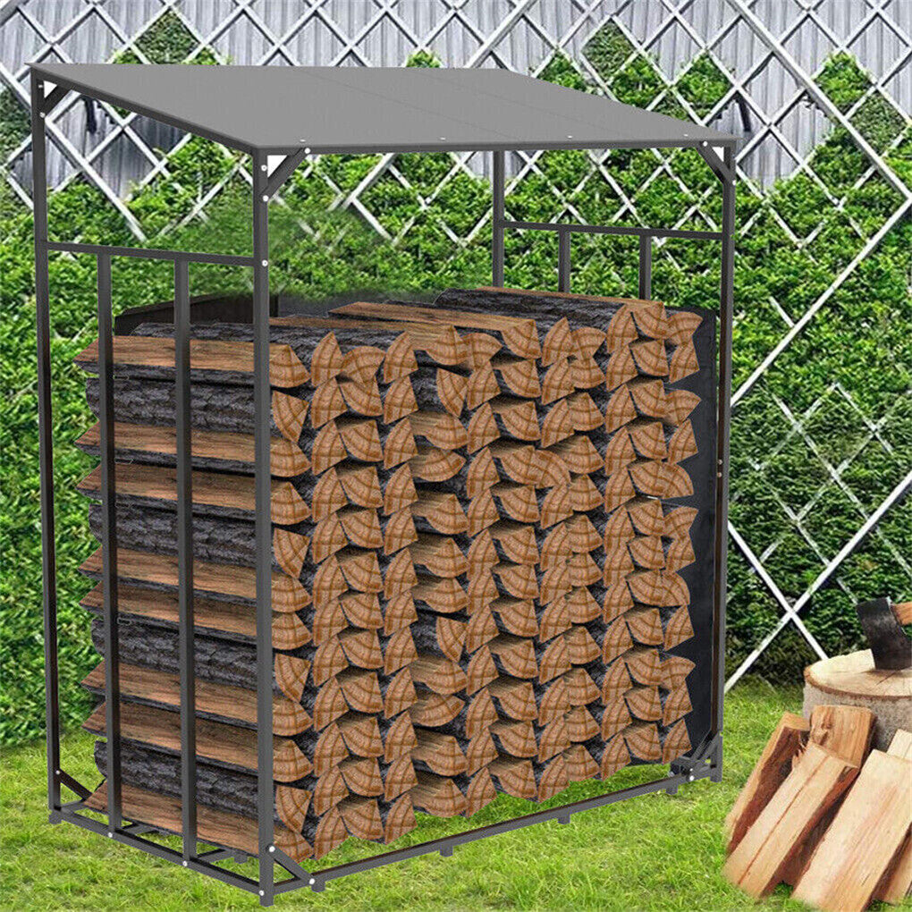 Heavy Duty Firewood Log Rack Large Storage Holder Shed Rack Outdoor Garden Yard - Image 4