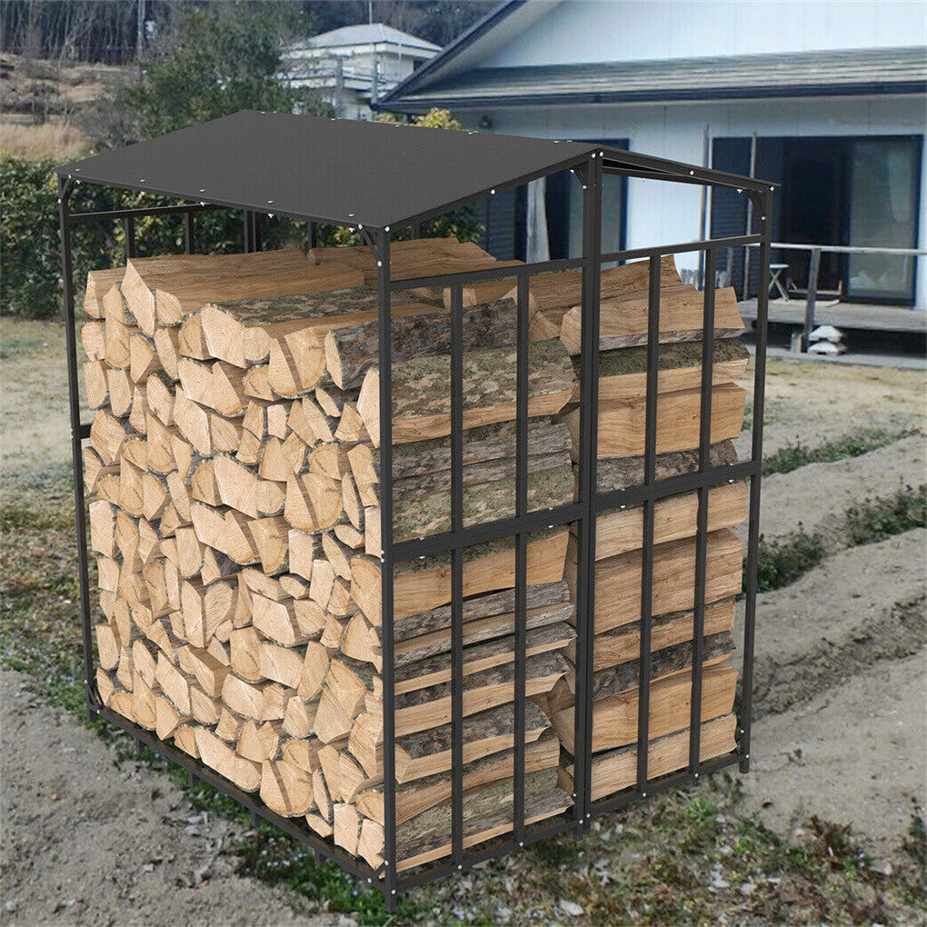 Heavy Duty Firewood Log Rack Large Storage Holder Shed Rack Outdoor Garden Yard - Image 7