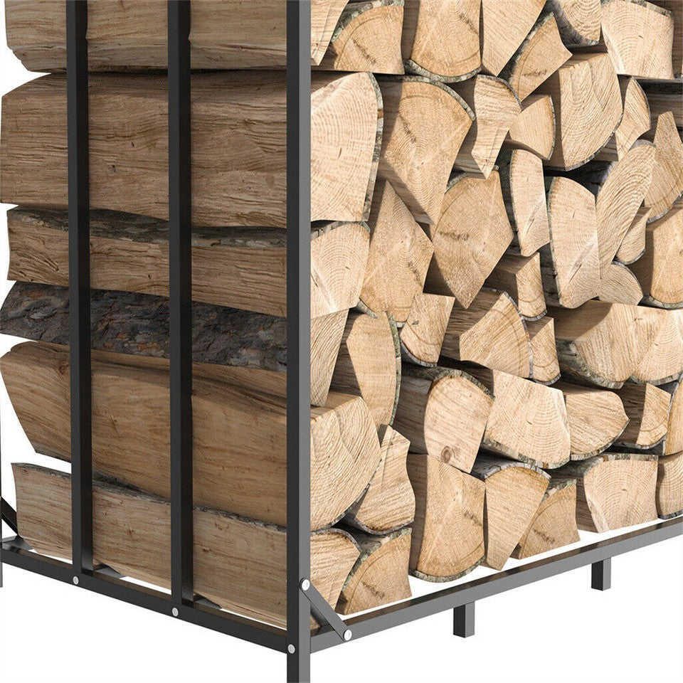 Heavy Duty Firewood Log Rack Large Storage Holder Shed Rack Outdoor Garden Yard - Image 9