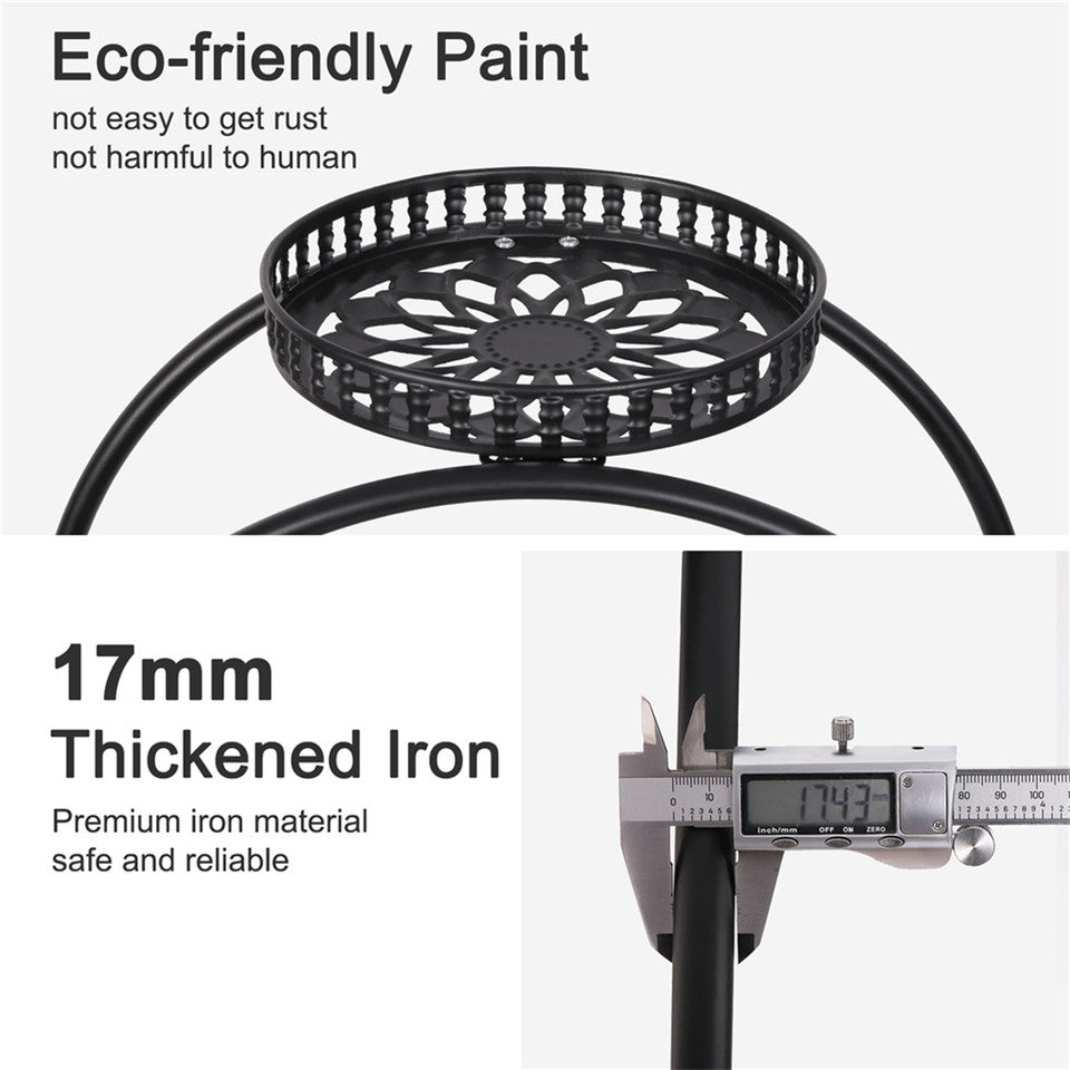 Metal Plant Stand Rack 4Tier Indoor Flower Pot Stand with Wheels for Living Room - Image 7
