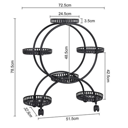 Metal Plant Stand Rack 4Tier Indoor Flower Pot Stand with Wheels for Living Room - Image 8