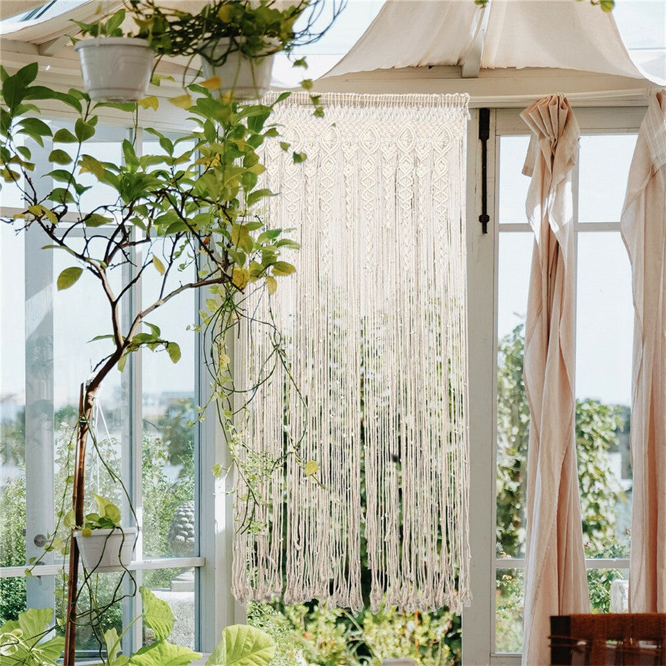 Boho Chic Macrame Tapestry Wedding Backdrop Arch Door Window Hanging Curtains - Image 5