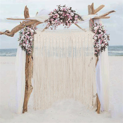 Boho Chic Macrame Tapestry Wedding Backdrop Arch Door Window Hanging Curtains - Image 8