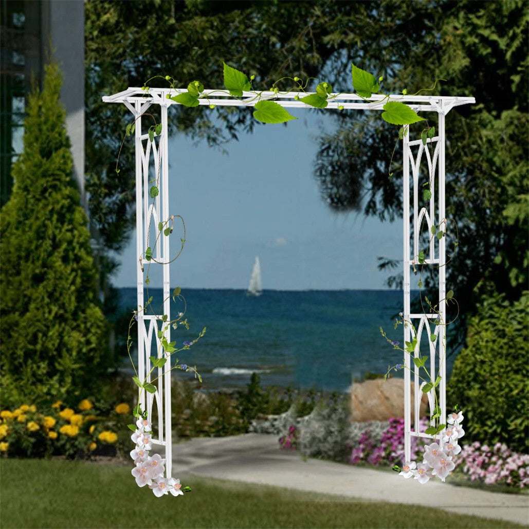 Decorative Metal Garden Trellis Arch Durable Steel Tubing Wedding Party Archway - Image 4