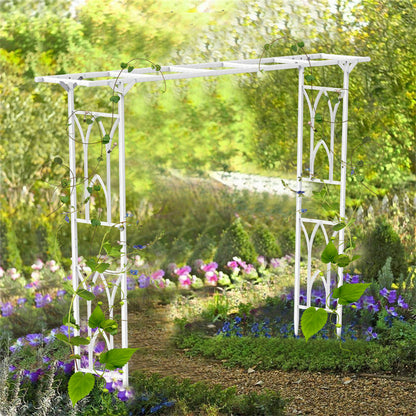 Decorative Metal Garden Trellis Arch Durable Steel Tubing Wedding Party Archway - Image 6