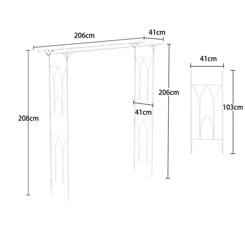 Decorative Metal Garden Trellis Arch Durable Steel Tubing Wedding Party Archway - Image 8