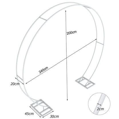 P&P Round Arch Backdrop Stand for Wedding Party Metal Pipe Frame Archway Decoration Indoor Outdoor Double Rails - Image 5