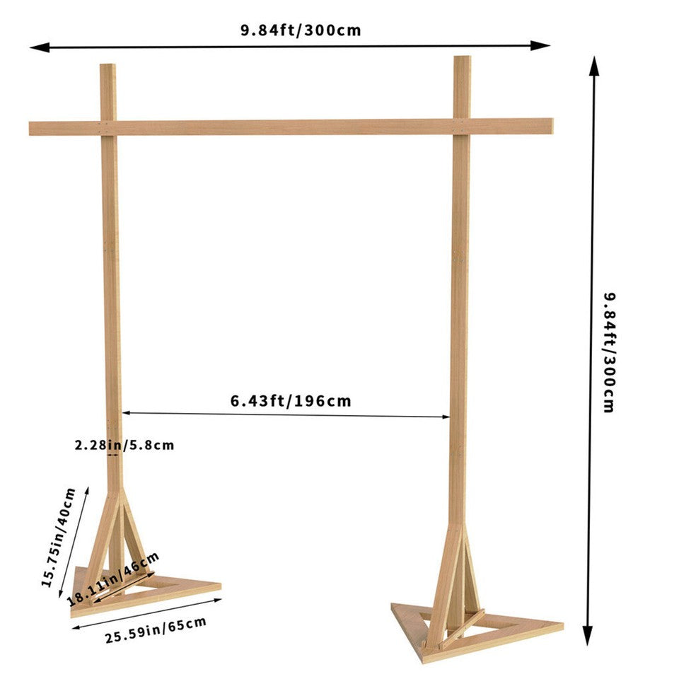 Heavy Duty Square Wedding Arch Wooden Backdrop Stand Balloon Floral Arch Frame - Image 9