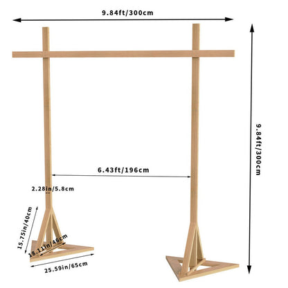 Heavy Duty Square Wedding Arch Wooden Backdrop Stand Balloon Floral Arch Frame - Image 9