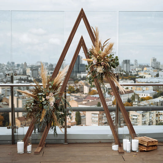 Set of 2 Nesting Wood Wedding Arch Huge Decorative Garden Wedding Backdrop Stand - Image 2