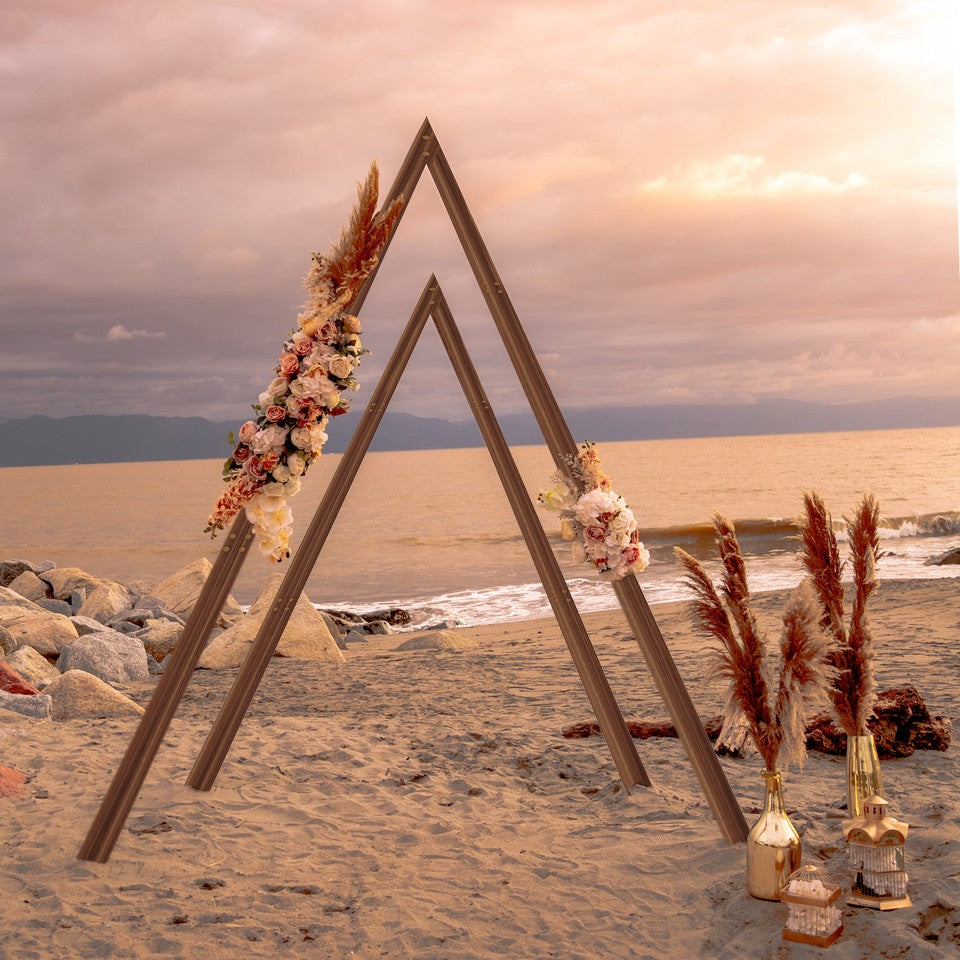 Set of 2 Nesting Wood Wedding Arch Huge Decorative Garden Wedding Backdrop Stand - Image 3