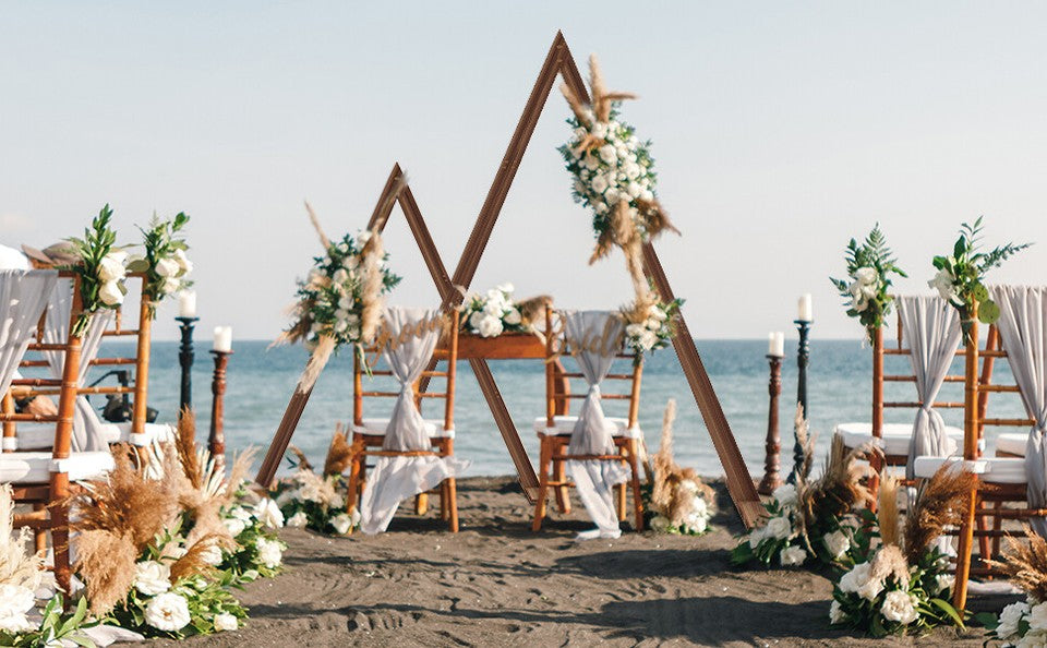 Set of 2 Nesting Wood Wedding Arch Huge Decorative Garden Wedding Backdrop Stand - Image 5