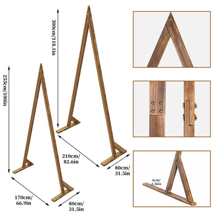 Set of 2 Nesting Wood Wedding Arch Huge Decorative Garden Wedding Backdrop Stand - Image 6