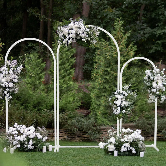 Fin Set Of 3 Wedding Arch Balloon Frame Metal Arch Backdrop Stand Birthday Party - Image 5