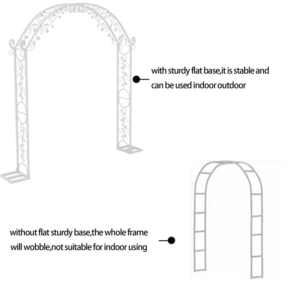 Fin Xl Decorative Double Rails Iron Arbor Garden Archway Trellis Metal Wedding Arch - Image 8