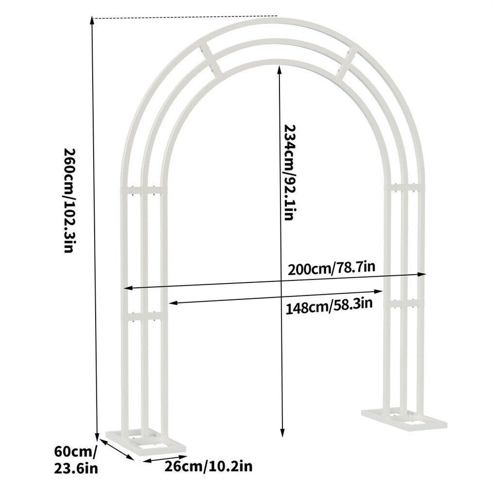 Heavy Strong Metal Wedding Arch Garden Arbor Floral Backdrop Stand Indoor Outdoor - Image 9