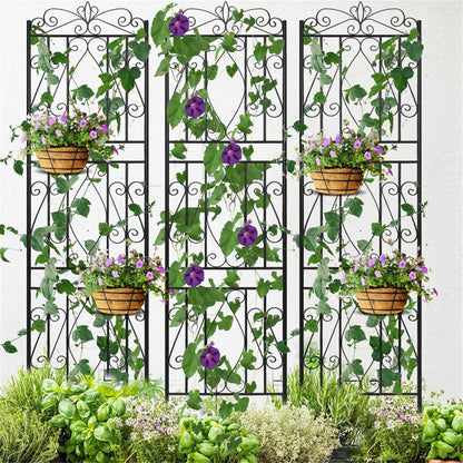 2 Pcs Large Metal Garden Trellis for Outdoor Yard & Patio - Image 9