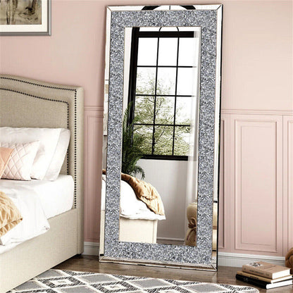 Xxxl Large Gorgeous Diamond Wall Mirror Crushed Crystal Long Full Length Mirror - Image 3