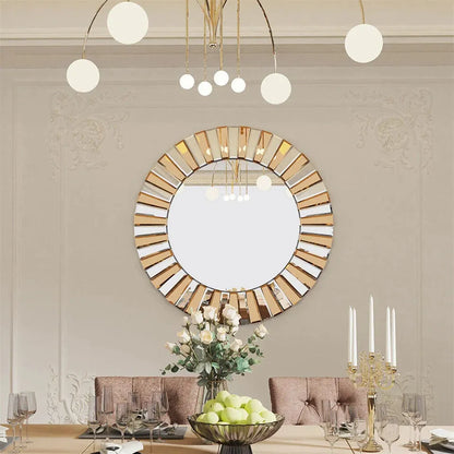 Radiant Sunburst Mirror: Elegant Wall Mounted Decor for Your Living Space Size 80x80cm - Image 3