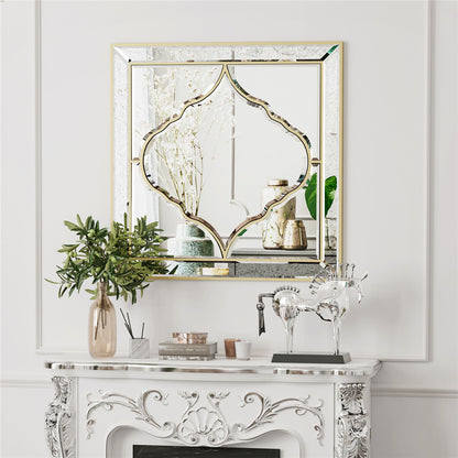High-grade Unique Decorative Accent Mirror Elegant Square Wall Silver HD Mirror - Image 2
