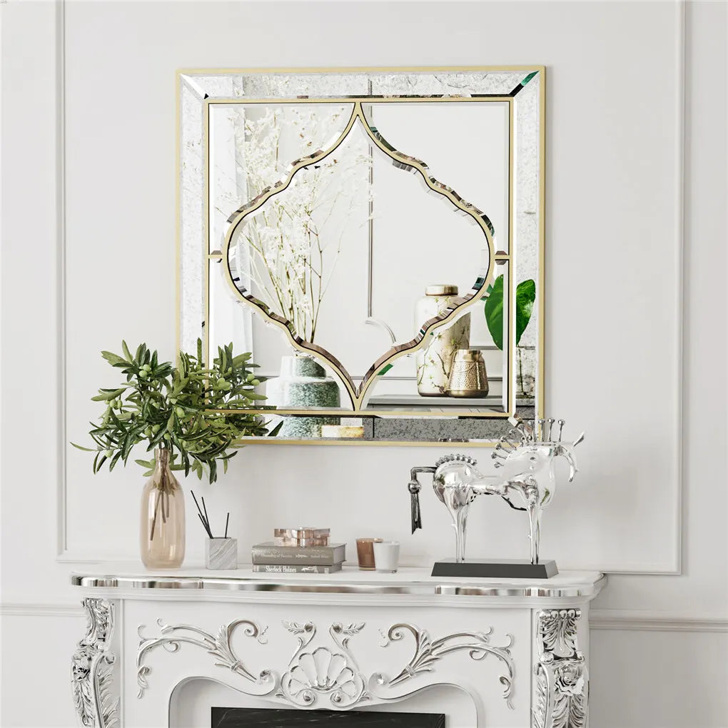 High-grade Unique Decorative Accent Mirror Elegant Square Wall Silver HD Mirror - Image 3