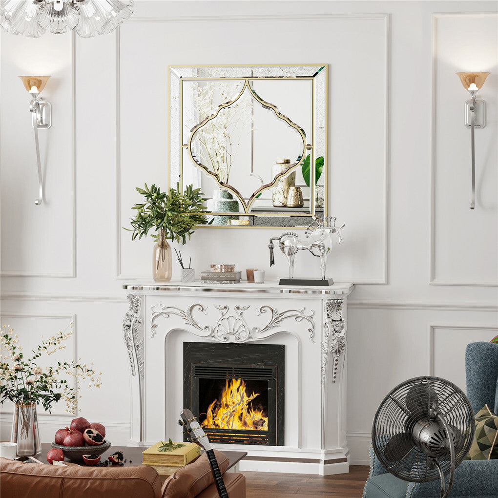 High-grade Unique Decorative Accent Mirror Elegant Square Wall Silver HD Mirror - Image 4