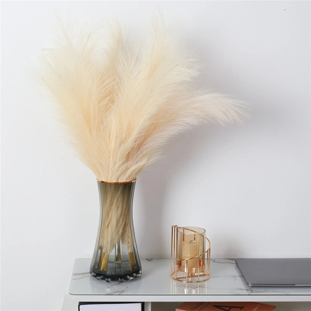 110CM Artificial Pampas Grass Large Tall Fluffy Faux Bulrush Reed Grass Bunch for Home Wedding Boho Decor (3PCS) - Image 5